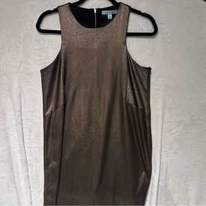 She + Sky Dress Women’s Medium Gold Cocktail Dress Metallic Sleeveless Shimmer M